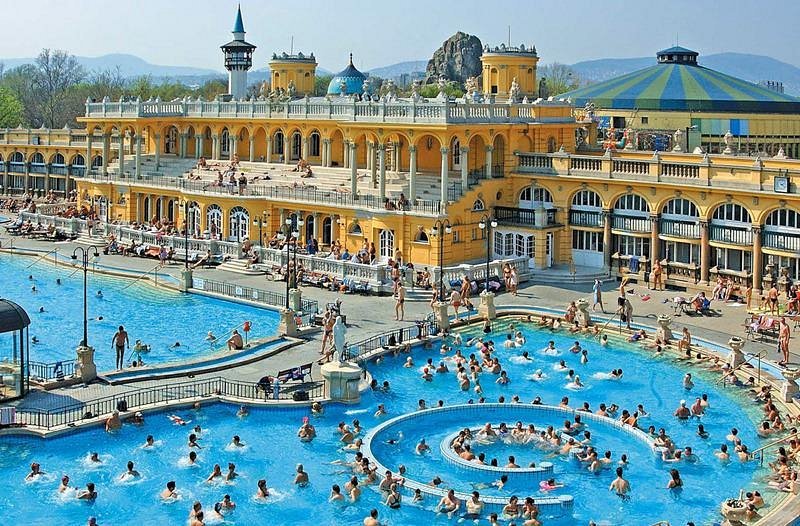 Szechenyi Thermal Bath Pools Budapest Hungary
